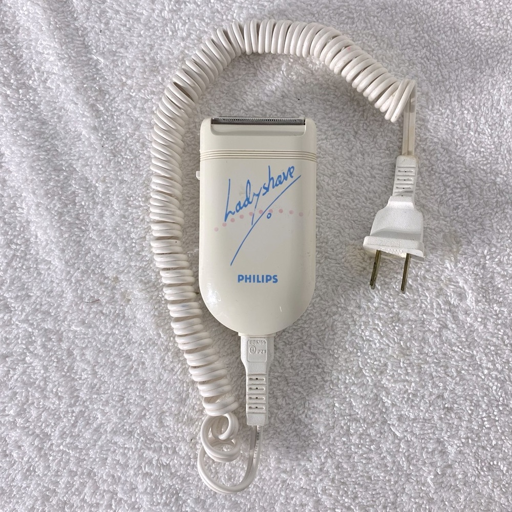 Vintage Philips White Blue Ladyshave Electric Razor